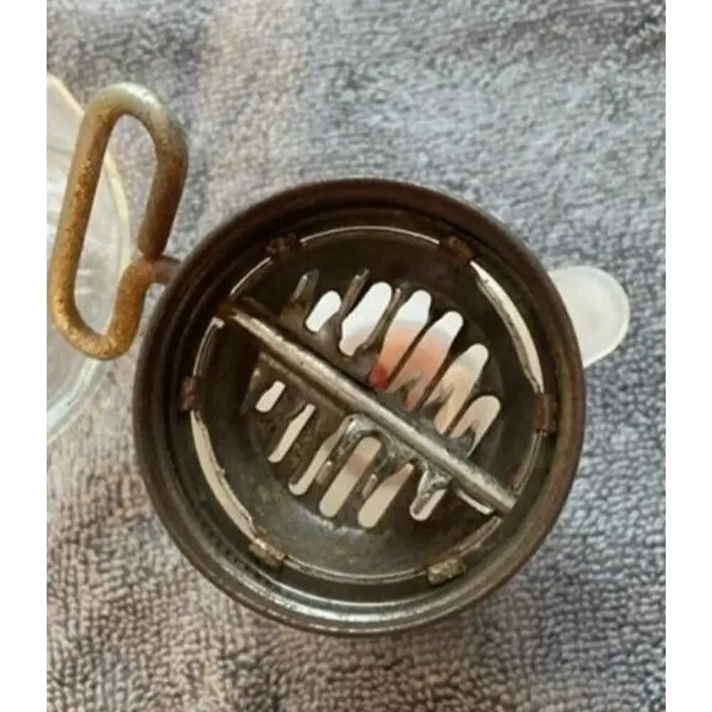 Federal Tool Corp Nut Chopper Grinder Turn Key Glass Bottom Chicago Vintage